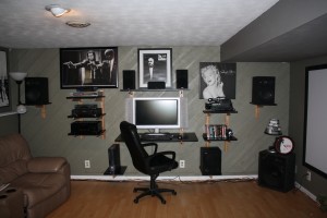 Built in Entertainment Centers installed with the Wooden You shelving system