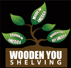 Wooden You Shelving oak rail and shelf mark