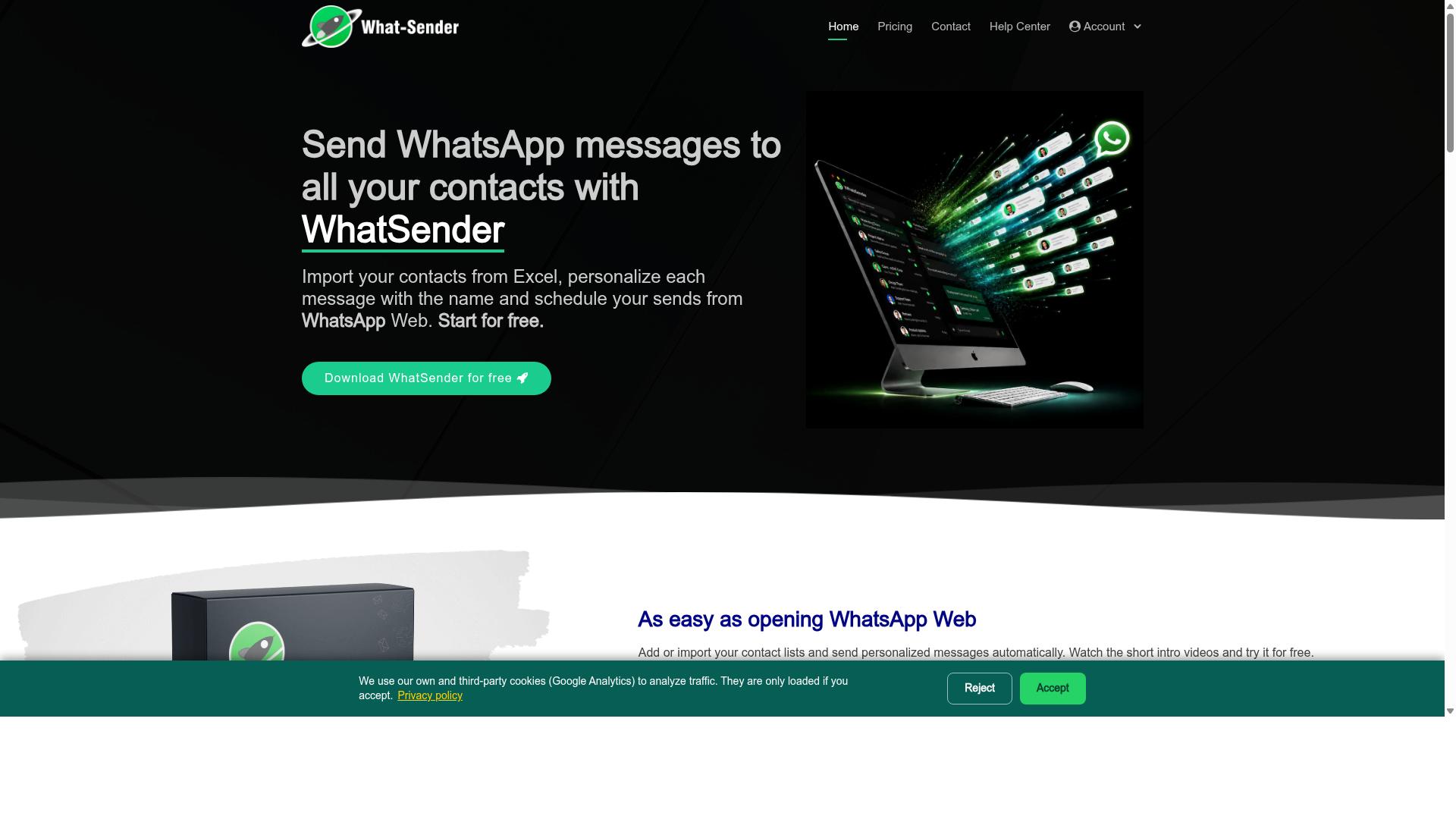 WhatSender website